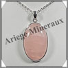 QUARTZ ROSE - Pendentif Argent - Ovale - 38x22 mm - W003 Madagascar