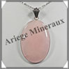 QUARTZ ROSE - Pendentif Argent - Ovale - 55x35 mm - W004 Madagascar