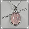 QUARTZ ROSE - Pendentif Argent - Ovale - 25x15 mm - W005 Brsil