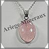 QUARTZ ROSE - Pendentif Argent - Ovale - 27x20 mm - W008 Brsil
