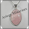 QUARTZ ROSE - Pendentif Argent - Ovale - 45x29 mm - W011 Brsil