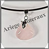 QUARTZ ROSE - Pendentif Argent - Goutte - 20x17 mm - W013 Brsil