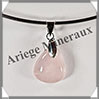 QUARTZ ROSE - Pendentif Argent - Goutte - 18x15 mm - W014 Brsil