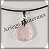 QUARTZ ROSE - Pendentif Argent - Goutte - 25x20 mm - W015 Brsil