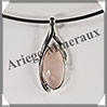 QUARTZ ROSE - Pendentif Argent - Ovale - 38x15 mm - W016 Brsil