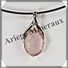 QUARTZ ROSE Facet - Pendentif Argent - Ovale - 35x16 mm - W017 Brsil