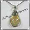 QUARTZ RUTILE (Cabochon Pridot) - Pendentif Argent - Goutte - 45 mm - C002 Brsil