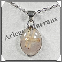 QUARTZ RUTILE - Pendentif Argent - Ovale - 18x13 mm - W001