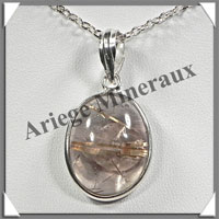QUARTZ RUTILE - Pendentif Argent - Ovale - 22x17 mm - W002