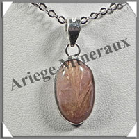 QUARTZ RUTILE - Pendentif Argent - Ovale - 17x10 mm - W005