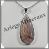QUARTZ RUTILE - Pendentif Argent - Goutte - 40x20 mm - W010 Brsil