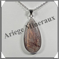 QUARTZ RUTILE - Pendentif Argent - Goutte - 40x20 mm - W010