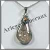QUARTZ TOURMALINE (Cabochon Citrine) - Pendentif 