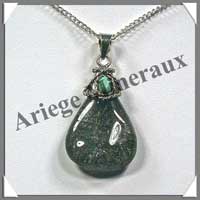 QUARTZ TOURMALINE (Cabochon Turquoise) - Pendentif 