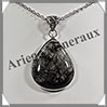 QUARTZ TOURMALINE - Pendentif Argent - Goutte - 38x26 mm - W002 Brsil