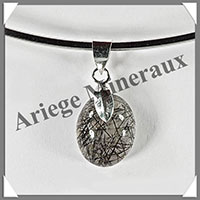 QUARTZ TOURMALINE - Pendentif Argent - Ovale - 20x11 mm - W003