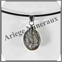 QUARTZ TOURMALINE - Pendentif Argent - Ovale - 20x11 mm - W003
