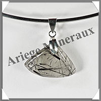 QUARTZ TOURMALINE - Pendentif Argent - Free Form - 25x20 mm - W004