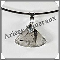 QUARTZ TOURMALINE - Pendentif Argent - Free Form - 25x20 mm - W004