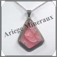 RHODOCHROSITE - Pendentif Argent - Goutte - 45 mm - A002