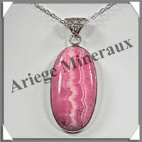 RHODOCHROSITE - Pendentif Argent - Ovale - 35x20 mm - W007