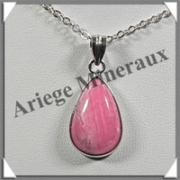 RHODOCHROSITE - Pendentif Argent - Goutte - 20x12 mm - W008