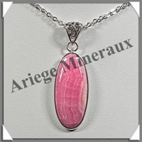 RHODOCHROSITE - Pendentif Argent - Ovale - 32x14 mm - W010