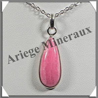 RHODOCHROSITE - Pendentif Argent - Goutte - 28x12 mm - W011