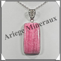 RHODOCHROSITE - Pendentif Argent - Rectangle - 38x20 mm - W014