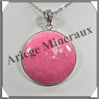 RHODOCHROSITE - Pendentif Argent - Rond - Diamtre : 40 mm - W017