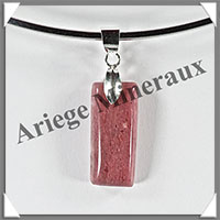 RHODONITE - Pendentif Argent - Rectangle - 24x10 mm - W001