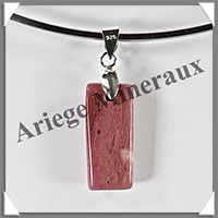 RHODONITE - Pendentif Argent - Rectangle - 24x10 mm - W001