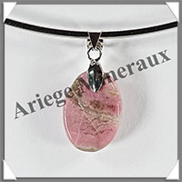 RHODONITE - Pendentif Argent - Ovale - 20x12 mm - W002