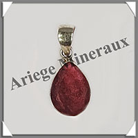 RUBIS Facet - Pendentif Argent - Goutte - 15x12 mm - P001