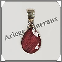 RUBIS Facet - Pendentif Argent - Goutte - 15x10 mm - P002
