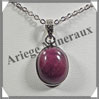 RUBIS - Pendentif Argent - Ovale - 18x13 mm - W003 Inde