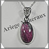 RUBIS - Pendentif Argent - Ovale - 25x14 mm - W008 Inde