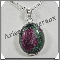 RUBIS (Zoizite) - Pendentif Argent - Ovale - 25x20 mm - W001