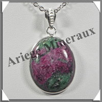 RUBIS (Zoizite) - Pendentif Argent - Ovale - 25x20 mm - W002