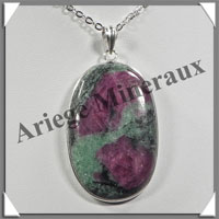 RUBIS (Zoizite) - Pendentif Argent - Ovale - 45x25 mm - W003