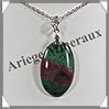 RUBIS (Zoizite) - Pendentif Argent - Ovale - 40x20 mm - W004 Tanzanie
