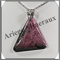 RUBIS (Zoizite) - Pendentif Argent - Triangle - 38x35 mm - W005
