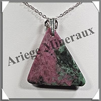 RUBIS (Zoizite) - Pendentif Argent - Triangle - 38x35 mm - W005