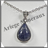 SAPHIR - Pendentif Argent - Goutte - 18x12 mm - W003