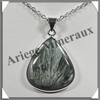 SERAPHINITE - Pendentif Argent - Goutte - 30x25 mm - W006