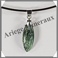 SERAPHINITE - Pendentif Argent - Ovale Bipointe - 22x8 mm - W030
