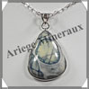 SODALITE Craquele - Pendentif Argent - Goutte - 35x25 mm - W001 Brsil