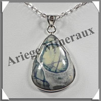 SODALITE Craquele - Pendentif Argent - Goutte - 35x25 mm - W001