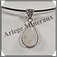 SPECTROLITE (Pierre de Lune Bleue) - Pendentif Argent - Goutte - 22x15 mm - W001
