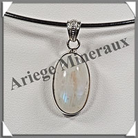 SPECTROLITE (Pierre de Lune Bleue) - Pendentif Argent - Ovale - 28x15 mm - W003